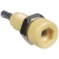 Johnson-Cinch Connectivity Solutions Yellow Tip Jack Threaded Panel Mount for .080" (2.0mm) Plug