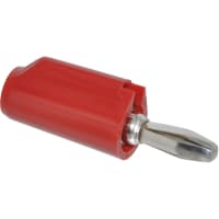 Johnson-Cinch Connectivity Solutions Red Assembly Banana Plug Round Body Solder/ Solderless