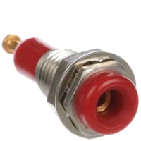 Johnson-Cinch Connectivity Solutions Red Tip Jack Threaded Panel Mount for .080" (2.0mm) Plug