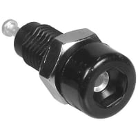 Johnson-Cinch Connectivity Solutions Black Tip Jack Threaded Panel Mount for.080" (2.0mm) Plug