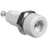 Johnson-Cinch Connectivity Solutions White Tip Jack Threaded Panel Mount for .080" (2.0mm) Plug