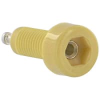 Johnson-Cinch Connectivity Solutions Yellow Tip Jack Threaded Panel Mount for .080" (2.0mm) Plug