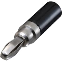 Johnson-Cinch Connectivity Solutions Black Mini Banana Plug Insulated Round Threaded Backhole