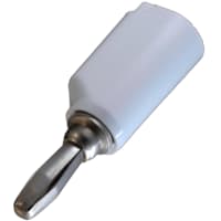 Johnson-Cinch Connectivity Solutions White Assembly Banana Plug Round Body Solder/ Solderless