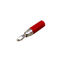 Johnson-Cinch Connectivity Solutions Red Mini Banana Plug Insulated Round Threaded Backhole