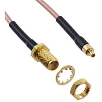 Johnson-Cinch Connectivity Solutions SMA Bulkhead Jack-Straight MMCX Plug, 12in, 305mm, RG316, 12 in, MCX RA Series