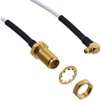 Johnson-Cinch Connectivity Solutions SMA Bulkhead Jack-Right Angle MMCX Plug, 6" (152mm), RG178, MMCX RA Series