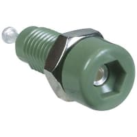 Johnson-Cinch Connectivity Solutions Green Tip Jack Threaded Panel Mount for .080" (2.0mm) Plug