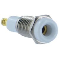 Johnson-Cinch Connectivity Solutions White Tip Jack Threaded Panel Mount for .080" (2.0mm) Plug