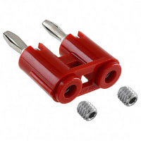 Johnson-Cinch Connectivity Solutions Red Banana Plug Dual Stack, Round Body, Insulated, Solderless