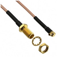 Johnson-Cinch Connectivity Solutions SMA Bulkhead Jack-Right Angle MMCX Plug, RG316, 12in, 305mm, SMA RF Cable Series