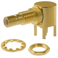 Johnson-Cinch Connectivity Solutions SMB Jack, Right Angle PCB Mount Bulkhead