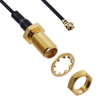 Johnson-Cinch Connectivity Solutions RA Plug-SMA Straight Bulkhead Jack, 2.5mm, Teflon Coax 150mm, UMC MP Series