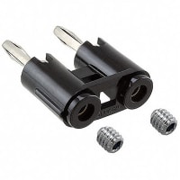 Johnson-Cinch Connectivity Solutions Black Banana Plug Dual Stack, Round Body, Insulated, Solderless