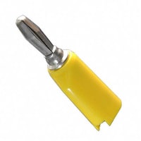 Johnson-Cinch Connectivity Solutions Yellow Assembly, Banana Plug Round Body, Solder/ Solderless