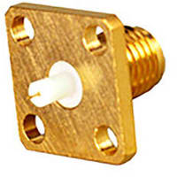 Johnson-Cinch Connectivity Solutions SMA Jack, .500 Sq 4-Hole, Extended, .010 Contact, Standard SMA Coax Series