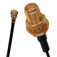 Johnson-Cinch Connectivity Solutions RA Plug, Teflon Coax O.D. 1.37mm, SMA Bulkhead Jack, 250mm, SMA RF Cable Series