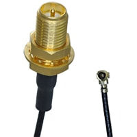 Johnson-Cinch Connectivity Solutions SMA-RA Plug, Teflon Coax O.D. 1.37mm, Bulkhead RP, 250mm, SMA RF Cable Series