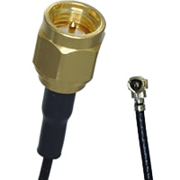 Johnson-Cinch Connectivity Solutions Low Profile RA Plug Assembly, Teflon Coax O.D. 0.81, 150 mm, UMC LP Series