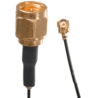 Johnson-Cinch Connectivity Solutions Low Profile RA Plug Assembly, 250 mm, Teflon Coax O.D. 0.81, UMC LP Series