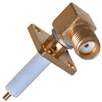 Johnson-Cinch Connectivity Solutions SMA Jack, Right Angle .500 Sq 4-Hole Flange, Extended, Standard SMA Coax Series