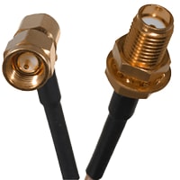 Johnson-Cinch Connectivity Solutions SMA Right Angle Plug - SMA Bulkhead Jack, 6in, 152mm, RG317, SMA RF Cable Series