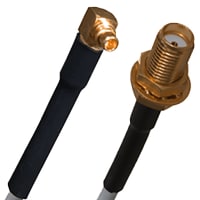 Johnson-Cinch Connectivity Solutions SMA Bulkhead Jack-RA MMCX Plug, 18in, 457mm, RG179, SMA to MMCX Series