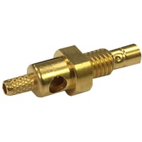 Johnson-Cinch Connectivity Solutions SMB Straight Bulkhead Jack, CRIMP TYPE FOR FLEXIBLE CABLE, RG-316, Non-Magnetic