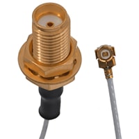 Johnson-Cinch Connectivity Solutions Low Profile RA 2.0mm, SMA Bulkhead Jack, 150 mm, Teflon O.D. 0.81, UMC LP Series