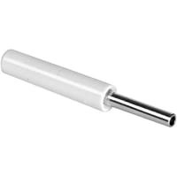 Johnson-Cinch Connectivity Solutions White Tip Plug, Wire Mount, .080" (2.0mm), Insulated Small Handle, Solder Barrel