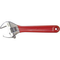 Jonard Wrench, Adjustable, 1-1/8 in. (29 mm), 8 in. Long, Red Chrome Plated Vanadium Steel