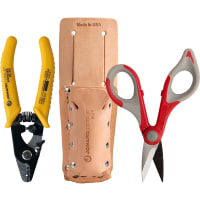 Jonard Fiber Stripper and Kevlar Shears Kit, Leather Pouch