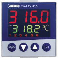 JUMO Jumo PID Temperature Controller, 48 x 48mm, 4 Output Logic, Relay, 110-240 VAC