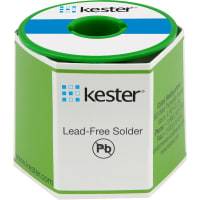 Kester Solder Solder Wire;water-sol flux;lead-free;Sn96.5Ag3.0Cu0.5;.02 dia;core 3.3%;1 lb