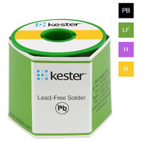 Kester Solder Solder Wire;rosin flux;lead-free;Sn96.5Ag3.0Cu0.5;.025 dia;core 3.3%;1 lb