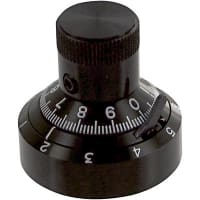 Kilo International Knob, Vernier, 10, 10, 1/4 in., 1 in. (Max.), 1 in. (Max.), 0.297 in. (Max.)