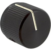 Kilo International Knob, Round, 0.75" (19.05mm) Dia, Aluminum, Matte Black, 6-32 Screw, 0.25" Shaft