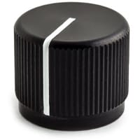 Kilo International Knob, 0.925" (23.5mm) Dia, Round, Black Gloss, Aluminum, 6-32 Screw, JD Series