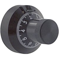 Kilo International Knob, Vernier, 1, 10, 1/4 in., 1 in. (Max.), 1 in. (Max.), 0.297 in. (Max.)