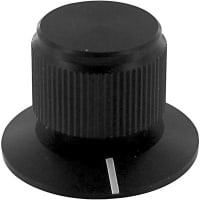 Kilo International Knob, Push to Turn, 1.113 in., 0.75 in., 0.75 in., Single 4-40 Set, Black Matte