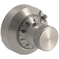 Kilo International Dial;Turns-Counting, Analog;1 Turn;Shaft Dia 0.25"; Dim 1"DiaX1"L;Clear