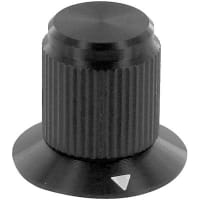 Kilo International Knob, 6-32, 0.750 in., 0.625 in., 0.125 in., Black Gloss, DDS Series