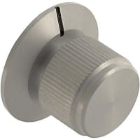 Kilo International Knob;Instrumentation;Dia 1.113in;Shaft Sz 0.25in;Screw;Saw Cut Line;Clear Matte