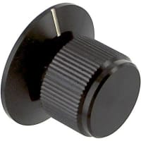 Kilo International Knob;Instrumentation;Dia 1.113in;Shaft Sz 0.25in;Screw;Saw Cut Line;Black Gloss