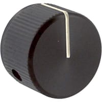 Kilo International Knob, 6-32, 0.750 in., 0.625 in., 0.125 in., Black Matte, JD Series