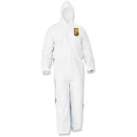 Kimberly-Clark Professional Kleenguard A35 Coveralls, Hooded, Large, White, 25/Carton