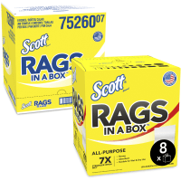 Kimberly-Clark Professional Shop Rags, All Purpose, Scott, White, Pop Up Box, 200 per BX, 8bx/BX