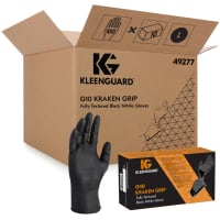 Kimberly-Clark Professional KleenGuard Kraken Grip Fully Textured Blk Nitrile Gloves, L, 100 Gloves 10 Boxes