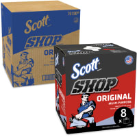 Kimberly-Clark Professional Scott Shop Towels Original, BL, Dispenser Box, 200 Towels, 8 Boxes, 1600 Towels