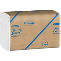 Kimberly-Clark Professional Scott White Fiber Multi-Fold Towels , 9 1/5 x 9 2/5, 250/Pk, 16 Pk/Carton